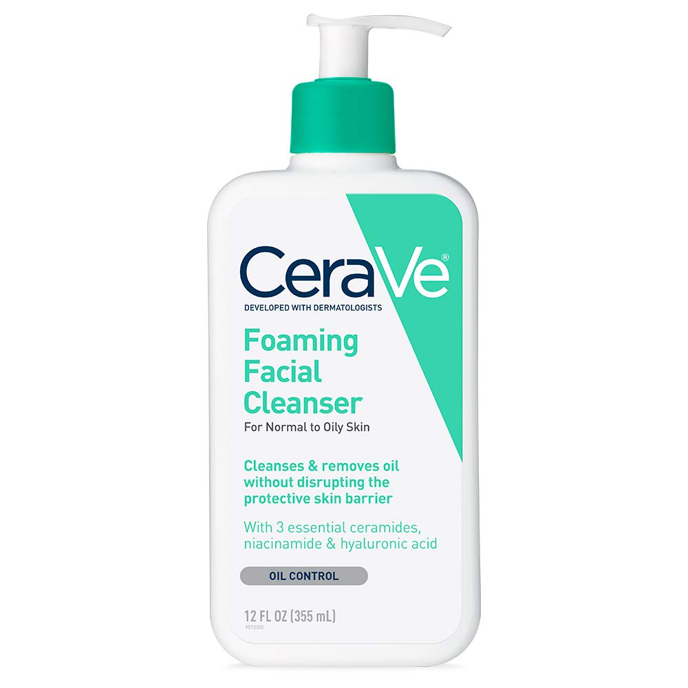 CeraVe Foaming Cleanser | Face and Body Wash for Normal to Oily Skin with Hyaluronic Acid, Niacinamide and Ceramides| Fragrance Free Paraben Free | 8Oz, 236 ML
