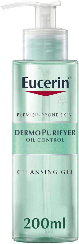 Eucerin DermoPurifyer Oil Control Face Cleansing Gel for Blemish Acne-Prone Skin, Removes Excess Sebum, Dirt and Makeup, Fragrance-Free, Soap-Free, Suitable for Blemish and Acne-Prone Skin, 200ml